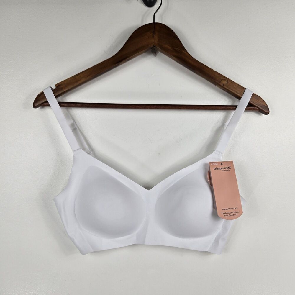 Shapermint 13402 Women's Size Small Smoothing Comfort Wireless Bra White NWT